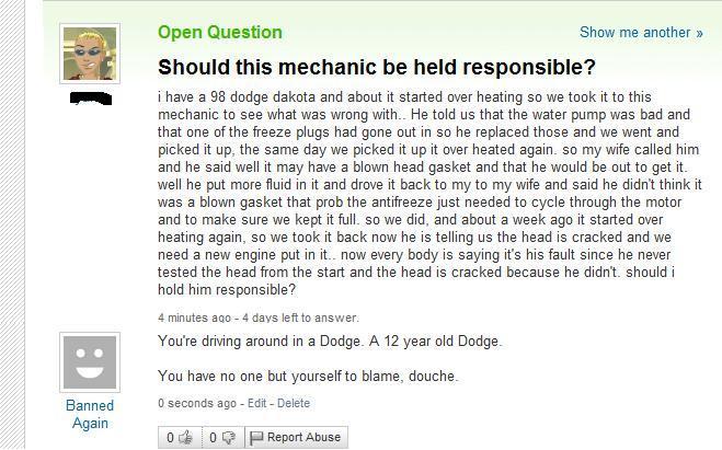 yahoo answers funny. Posted in Answers | Tagged
